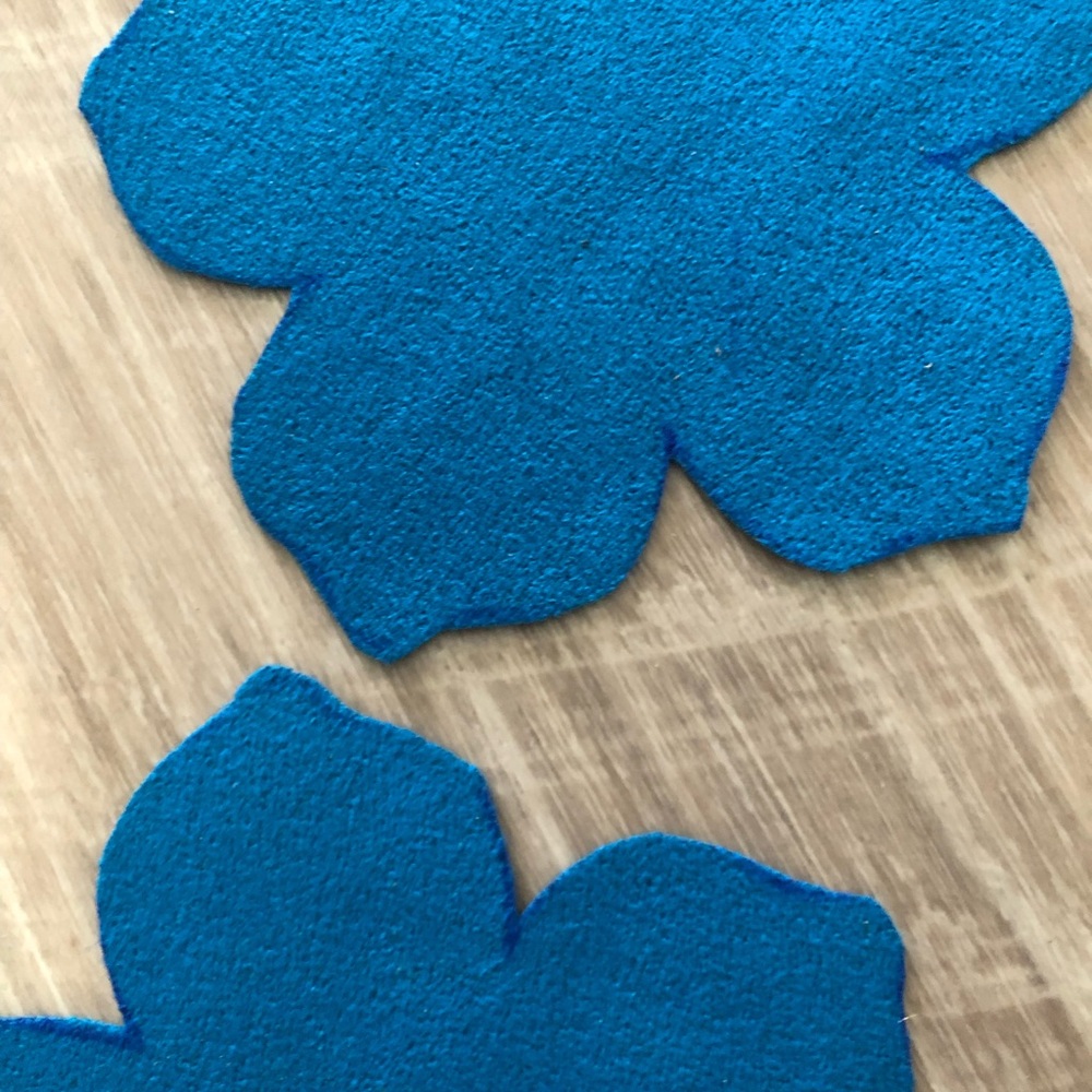 Blue Floral Felt Coasters